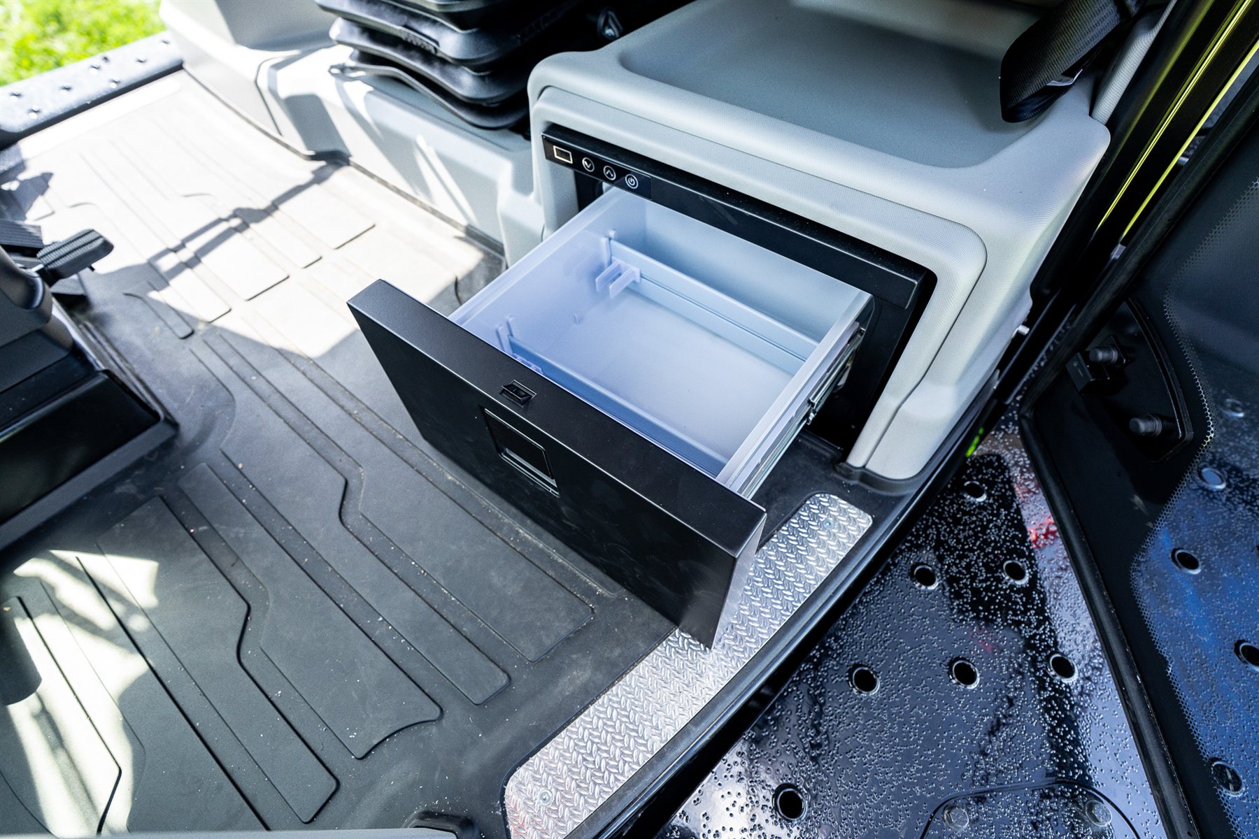 In-cab refrigerator drawer