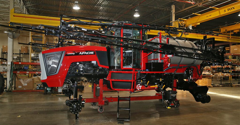 Apache sprayer being assembled on the Mooresville factory floor