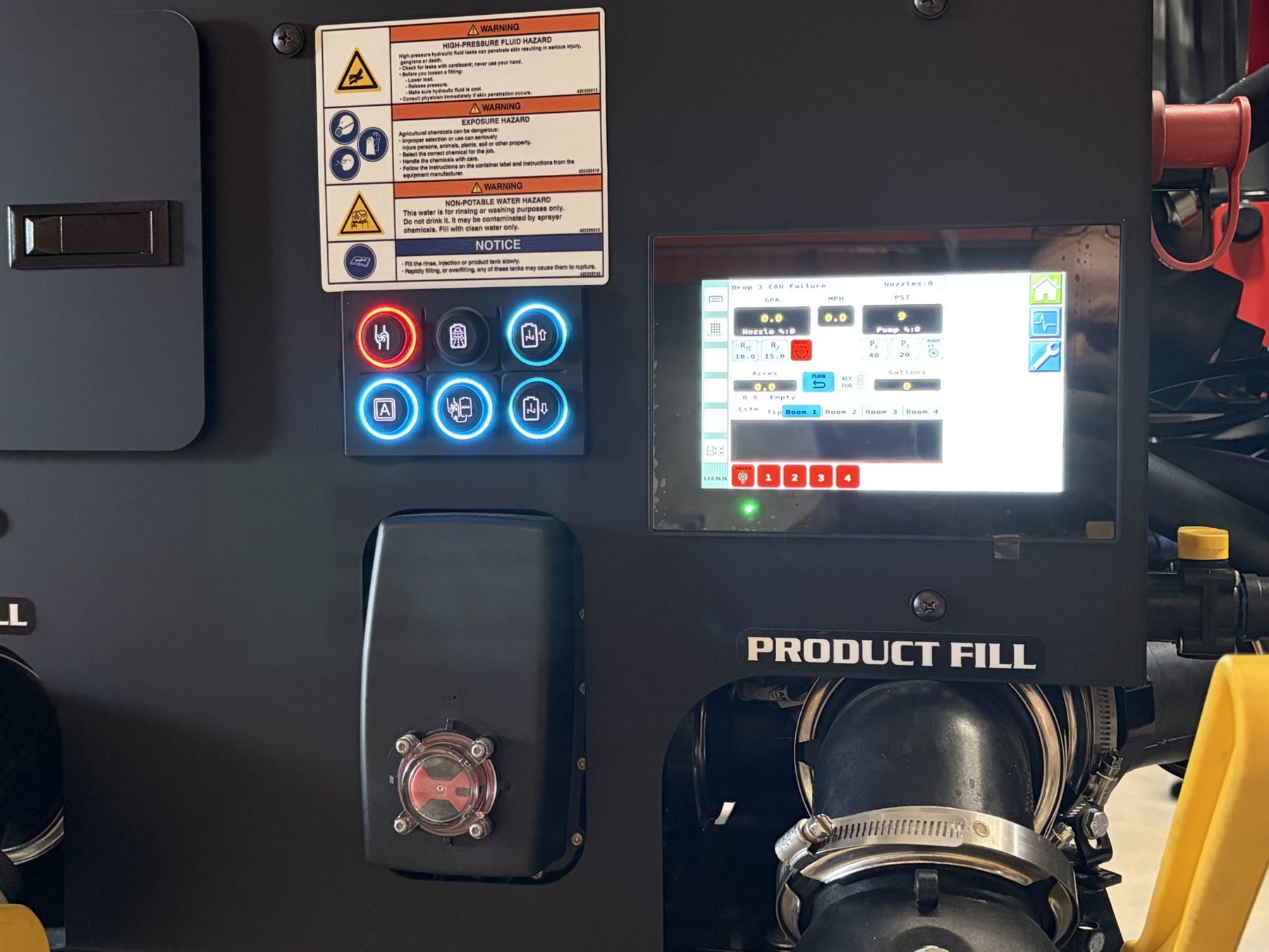 Fill station with Raven flowmeter and 7-inch display