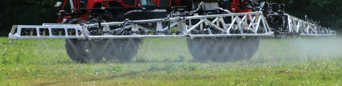 Apache boom spraying with individual nozzle control